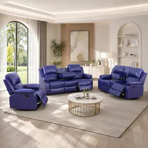 Nervlox Manual Recliner Furniture Set: Reclining Sofa, Loveseat & Recliner Chair with Hidden Storage - Modular Living Room Seating, Different Sets Available