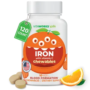 VitaWorks Kids Iron with Vitamin C Chewable Tablets, 120 count