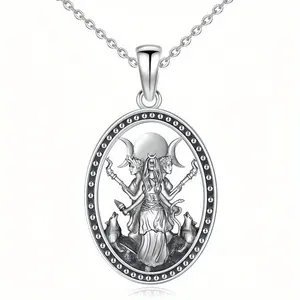 Retro Hecate Necklace Witches of Magic Hekate Pendant Necklace Ancient Greek Mythology Night of Hekate The Ancient Origins of the Goddess of Witchcraft and Moon Amulet Jewelry Pagan Jewelry for Women Men
