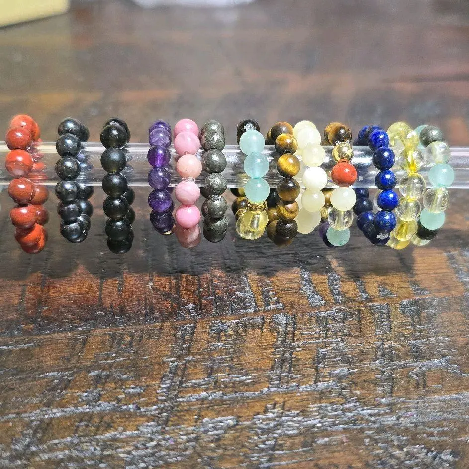 Crystal Rings - Elegant Beaded Design with Colorful Beads for Adults Versatile Accessory for Any Occasion