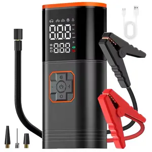 Car Jump Starter Power Bank Portable Air Compressor Inflator Pump Power Station Battery Starter Auto Booster Automotive Vehicle