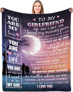 Girlfriend Blanket-I Love You Blanket to Girlfriend-Gifts for Girlfriend-Romantic Anniversary Birthday for Her Throw Blanket Home Bedroom Decor