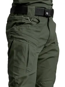 Men's Multi-Functional Tactical Work Pants, Durable Non-Stretch Fabric, Hiking & Outdoor Wear, Zipper Pocket Design, Casual Style, Casual Sporty Trousers