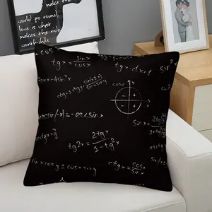 Black Math Formula Throw Pillow, Geeky Nerd Cushion, Trigonometry Equation Accent Pillow, Includes Pillow Core for Classroom, Office & Study Room Decor, Funny Gift for Math Lovers