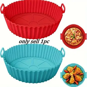 1 Pc Reusable Silicone Baking Mat for Air Fryer, Microwave & Oven - Non-Stick, Durable, Heat-Resistant, Kitchen Liner (Round Shape)