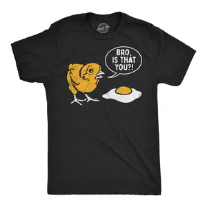 Mens Funny T Shirts Bro Is That You Sarcastic Chicken Egg Graphic Novelty Tee for Men Mens Funny T Shirts Cool Vintage Fashion T-Shirt Gift Classic Menswear Sarcastic Apparel for Men Funny Animal Short Sleeve Black -