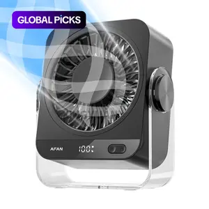 Rechargeable USB Desk Fan,199 Speeds, Digital Display, Quiet Strong Wind Cooling, 130° Tilt Adjustable, Type-C, Portable Small Personal Fan for Home Office Bedroom Dorm Travel Camping #GLOBAL PICKS