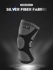 2x Knee Sleeves Copper Silver Compression Brace Support Sport Joint Injury Pain