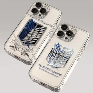 Attack on Titan Wings of Freedom Clear Phone Case For iPhone 17 16 15 14 13 12 11 Pro Max Plus Air Shockproof Soft TPU Transparent Protective Cover