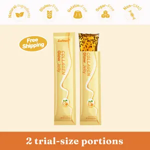 LeafStory Collagen Glow Reset Jelly (2 Sticks): Orange Flavor, Collagen, Support Skin Health & Elasticity, Support Hair & Nails, Stress Relief & Nerve Health, Sugar-Free, Gluten-Free, Non-GMO, Gelatin-Free, Natural Ingredients