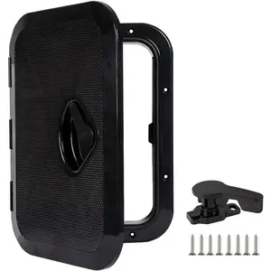 Marine Deck Access Hatch 10.63"×14.76" White/Black Rectangle Boat Hatch & Lid,Boat Deck Hatch Lids Cover