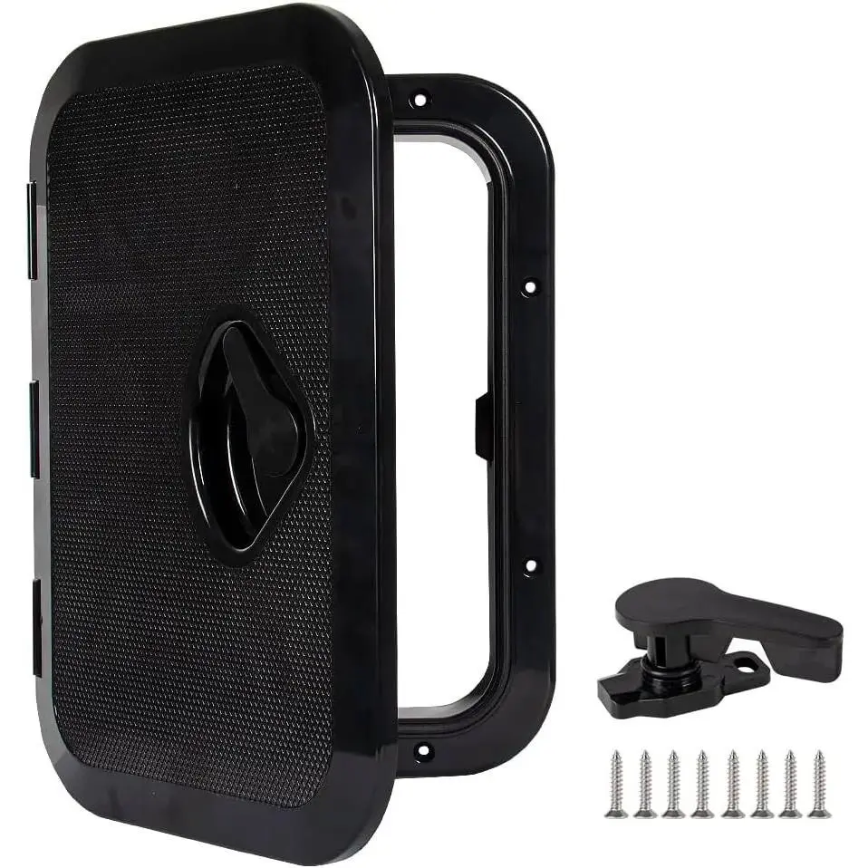 Marine Deck Access Hatch 10.63"×14.76" White/Black Rectangle Boat Hatch & Lid,Boat Deck Hatch Lids Cover Boat Fenders