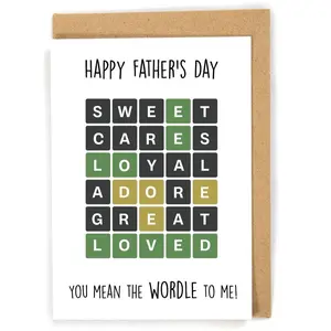 Wordle Father's Day card, trend Father's Day card, cute Father's Day card, funny anniversary card, pun Father's Day card, happy Father's Day