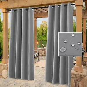 H.VERSAILTEX Indoor Outdoor Curtains for Patio Waterproof Stainless Steel Silver Grommet Thermal Insulated Blackout Outdoor Drapes for Deck/Gazebo, Dove, 52x95 Inch, 1 Panel