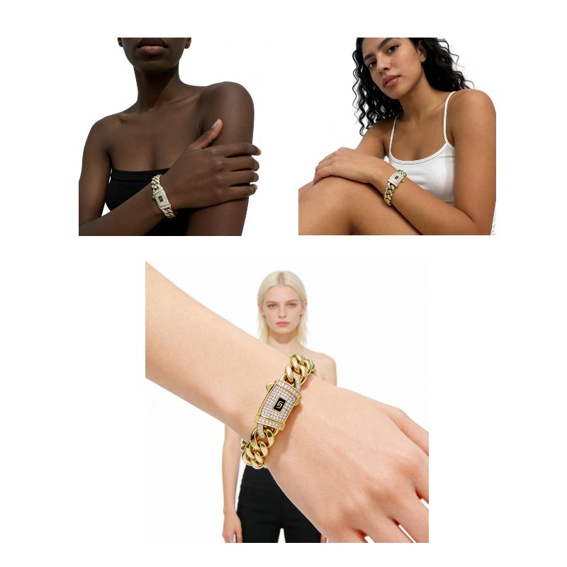 14K Gold Plated Luxury Bracelet Waterproof Fade-Resistant Non-Allergenic 6mm 8mm 10mm 12mm 14mm Sizes for Casual Business Leisure