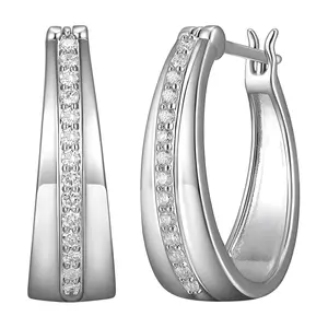 LuxLab Diamonds 0.35 cttw Lab Grown Hoop Ear rings, Sterling LuxLab Diamonds 0.35 cttw Lab Grown Hoop Ear rings, Sterling