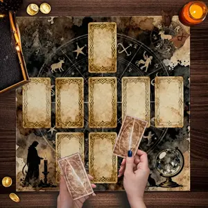 Astrology Tarot Tablecloth, Zodiac Print Card Mat, Furniture Protector, Coffee Table Cover, Party Decor, Home Decoration, Ritual Supplies