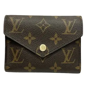Pre-owned Louis Vuitton Canvas Small Leather Goods Portefeuille Victorine Monogram Wallet