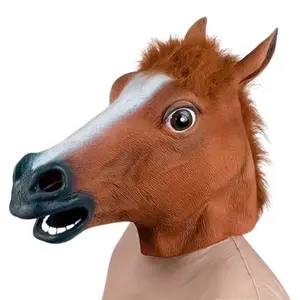 Horse Head Mask for Costume, Christmas Party, Role Play, Animal Latex Accessory, No Power Required, Btx-202 Model