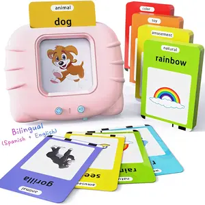 Bilingual Flash Card Learning Device English Spanish Talking Cards for Toddlers Ages 2-4 with 224 Sight Words Ideal Halloween Christmas 2026 New Year Gift Educational Sensory Tool - Vocabulary Flashcards