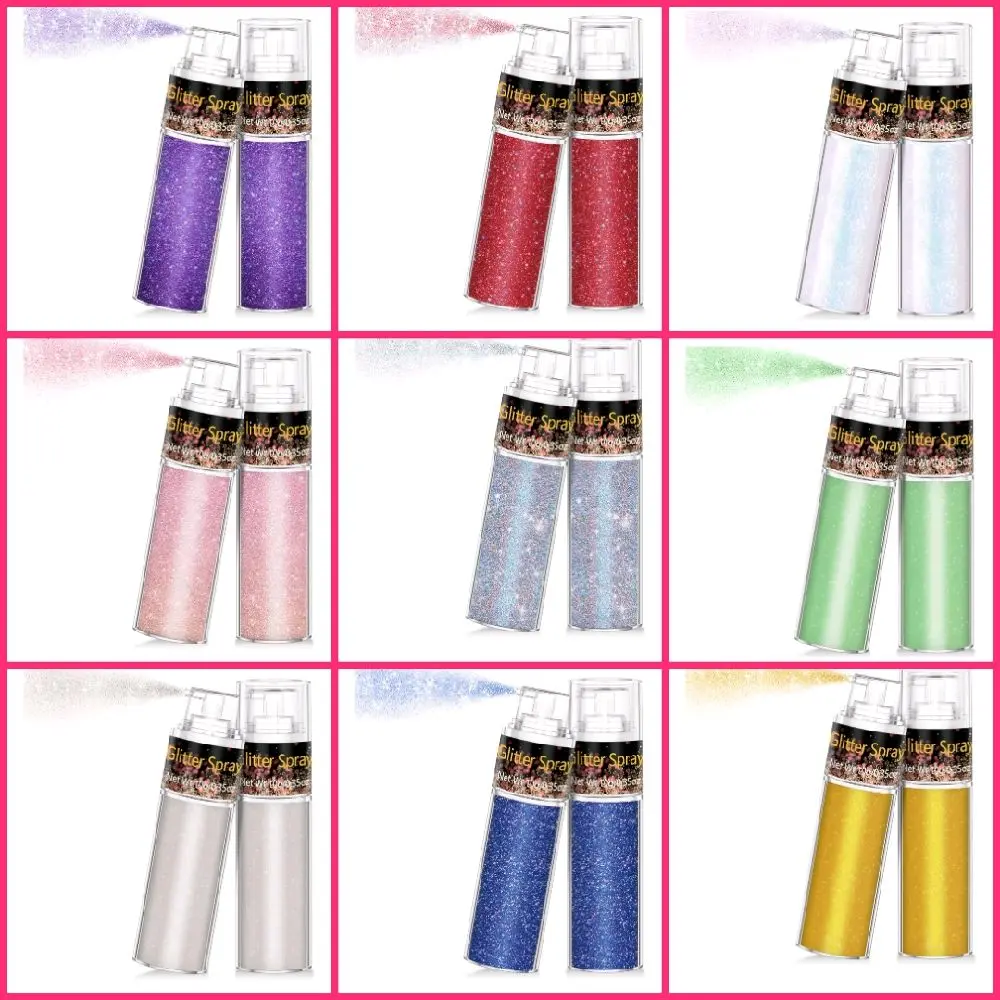 Hair and Body Glitter Spray, 1PC Gold Glitter Hairspray Dry Powder Makeup for Clothes, Festival Rave Prom Loose Sparkle Powder,Holographic Ultra Fine Resin Glitters for Crafts