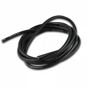 16awg Silicone Wire - BLACK -2FT