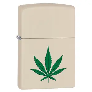 Zippo Manufacturing  2019 Leaf Lighter - Cream & Green Matte