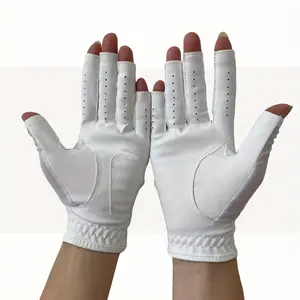 Women's Golf Gloves Fingerless Summer Ladies Club Sun Protection Anti-Slip Fingerless Gloves for Both Hands