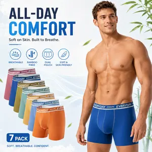 Separatec Men's Cotton Dual Pouch Boxer Briefs 3/7 Counts Regular Fit Comfy Breathable Bulge Enhancing Shorts for Daily Menswear All Seasons Sport Athletic Intimates