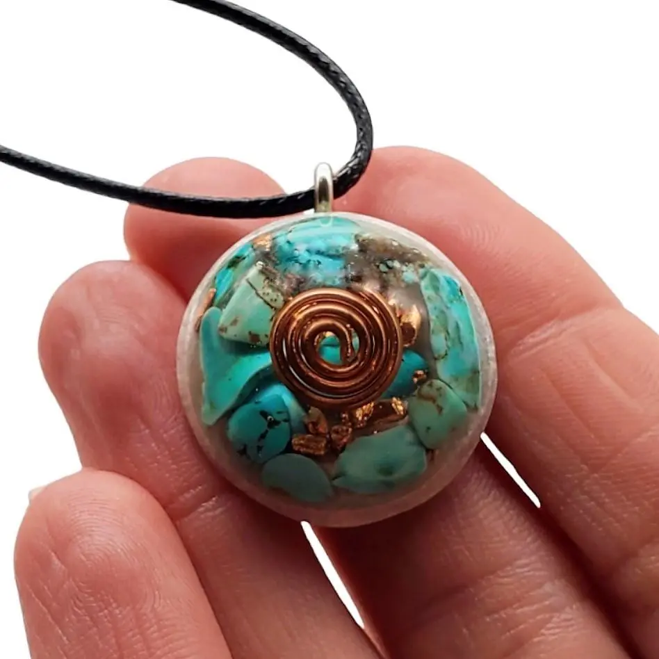 Handcrafted Orgonite Pendant/ Orgone technology @solyorgon Emf Protection (Crystal  Quartz, Resin & Metal)