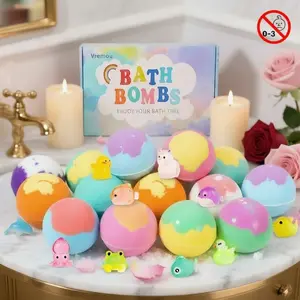 Natural Organic Bath Bombs Set, Handmade Foaming Bubble-Rich Design, Perfect Gift for Birthday & Holidays, Ideal for Kids/women/men