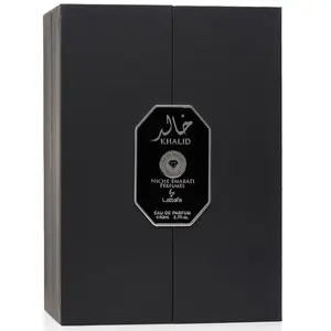 Lattafa Niche Emarati Khalid – Leathery, Smoky, Resinous, Woody – Eau de Parfum for Everyone, 2.7 Ounce / 80 ml