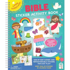 Bible Sticker Activity and Coloring Book for Kids, Includes Puffy Stickers and 20 Coloring Pages! Ages 4-8 (Little Sunbeams) Paperback – Sticker Book, November 12, 2024