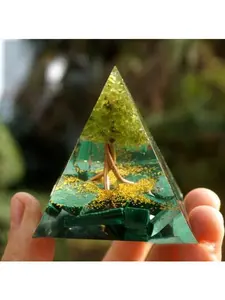 Pyramid Decoration Natural Crystal Gravel Energy Tower Resin Crafts Geometry Ornament 6CM Crystal Epoxy Modern Elegance