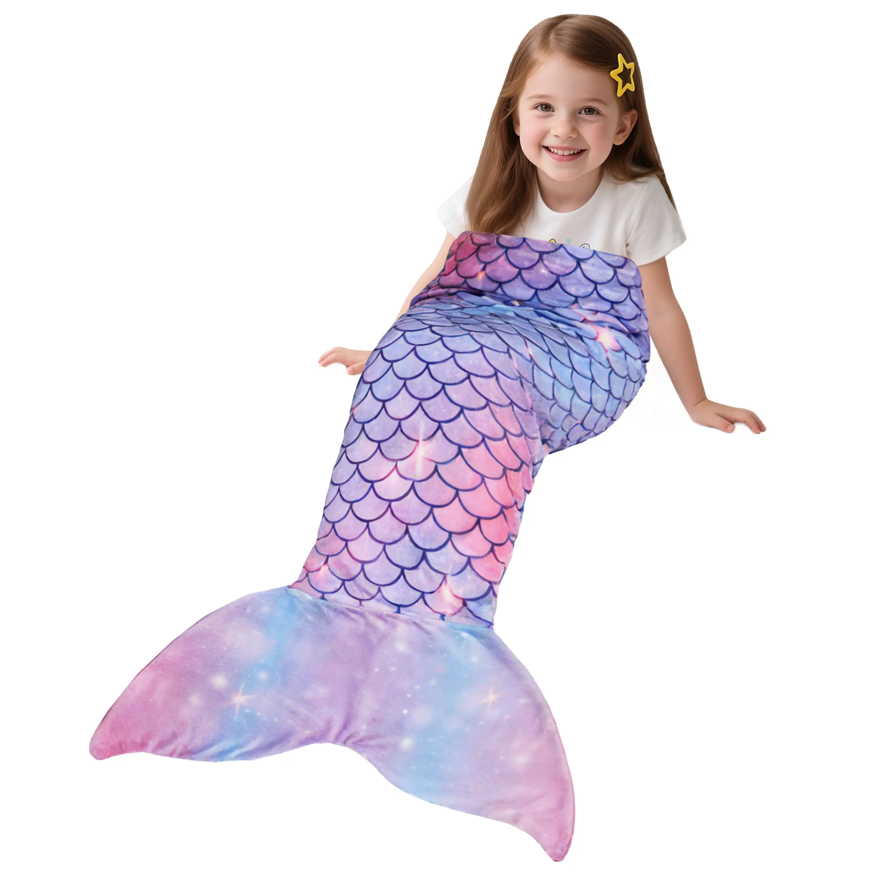 Catalonia Glow in The Dark Mermaid Tail Blanket for Toddlers, Mermaid Sleeping Bag, Mermaid Gifts for Girls 4-6