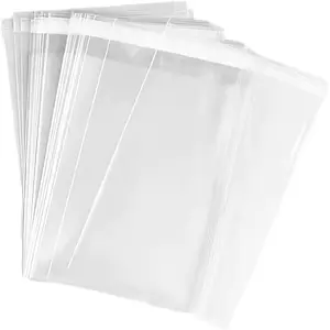 100 count (9x12 Inch) Clear Plastic Bags for Packaging, Clothing & T-Shirts  Packing Self Adhesive Cellophane Bag
