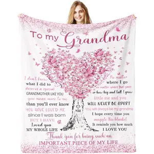 Grandma Gifts, Birthday Gifts for Grandma, Great Grandmother Mothers Day Christmas Birthday Gift Blanket 60"x 50", Grandmom Nana Gift