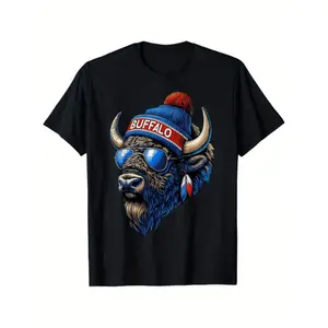 Buffalo Lover TShirt For Men Soft Breathable Crewneck Casual Black Short Sleeve Summer Shirt Ideal For Everyday Wear And Gifting