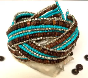 Beaded Twisted Cuff Bracelet