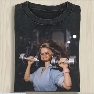Funny Gym Doll Shirt, Vintage Workout Meme Tee, Retro Fitness Graphic T-Shirt, Sassy Gym Humor Gift for Women Unisex Style, Full Color, Top Womenswear
