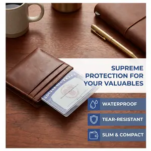 10PCS Clear Social Security Card Sleeves, PVC Transparent Card Protectors, Waterproof & Tear-Resistant ID Card Holders, Easy Insert & Remove Card Covers for Documents