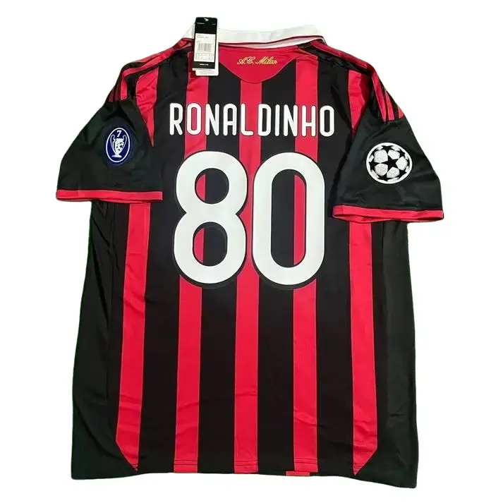 #80 Ronaldinho 2008/09 Retro Vintage Soccer Jersey