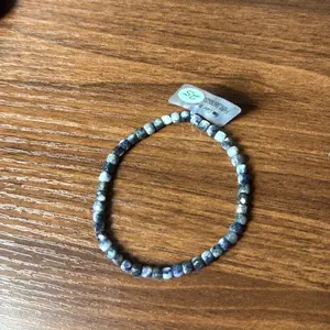 19. 4MM Cube Bead Bracelet with natural crystal Star Sapphire, Colors Will Vary, Final Sale, Elegant Design, Perfect for Any Occasion