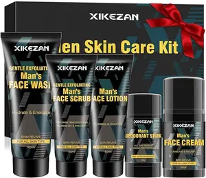 Mens Gifts for Men,Mens Skin Care Kit,Nourishe & Hydrate Skin w/Face Wash,Scrub,Lotion,Cream,Deodorant,Mens Stocking Stuffers for Men,Unique Christmas Gifts for Men Him Dad Husband Boyfriend Teen Boy