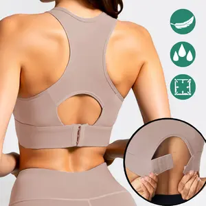 Sports Bra High Impact Adjustable Criss Cross Back, Full Support for Large Bust No Bounce