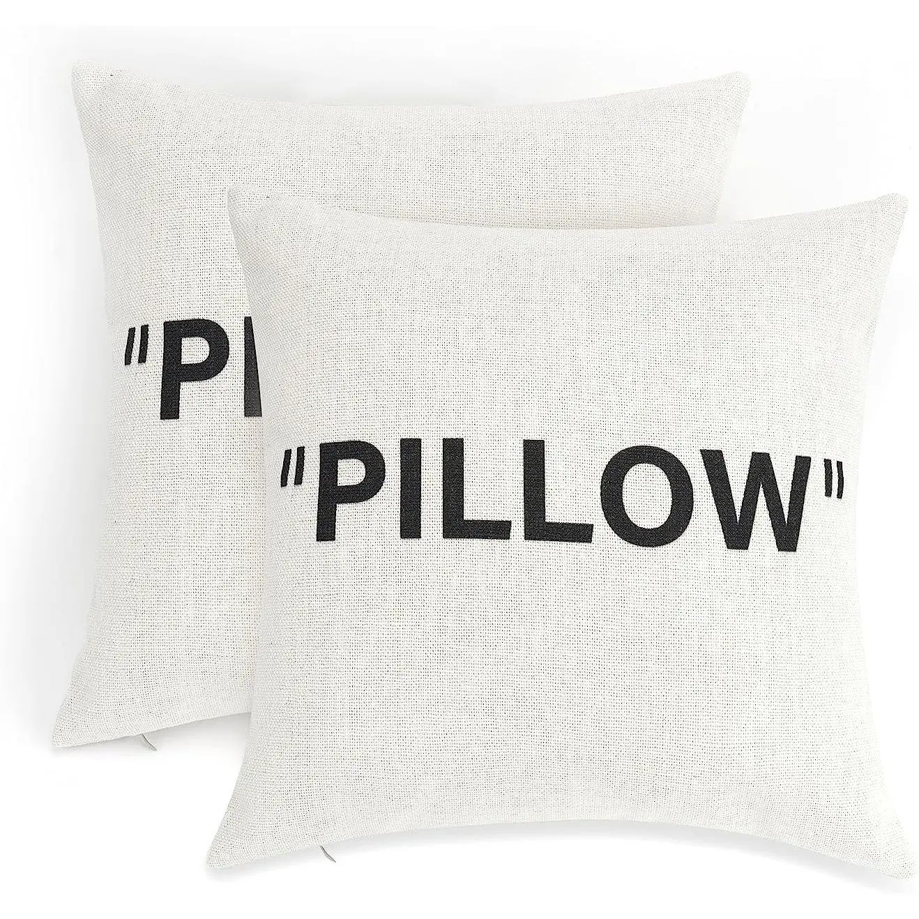 Hypebeast Room Decor,  Inspired Pillow Quotation Decorative Throw Pillow Cover, Sneakerhead Decor, Square Cushion Case for Home Sofa Couch Decoration (White, 16"x16", Set of 2)