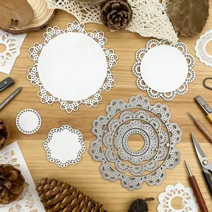 Round Lace Edge Metal Cutting Mold Set for DIY Scrapbooks, Photo Albums, Greeting Cards, Home Decor, Holiday Wishes, Handmade Crafts, Scrapbooking, Scrapbook Materials