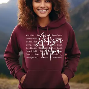 Autism Mom Hoodie Sweatshirt Unisex Fit DTF Printing Cozy Comfortable 50% Cotton 50% Polyester