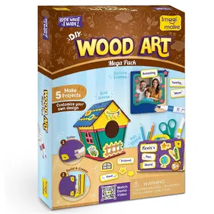 Imagimake DIY Wood Art Mega Pack for Kids: Build Bird House, Frames & Pen Stand