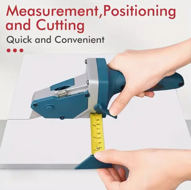Drywall Cutting Tool, 3 in 1 Board Cutter with Tape Measure & Scribing Compass, Dust-Free Plasterboard Panel Saw for Woodworking, DIY Home Renovation
